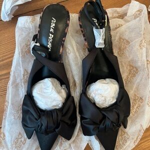 Public Desire Elegant Black Bow Heels